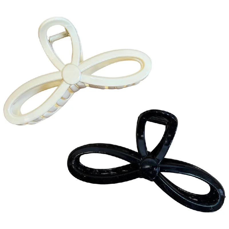 Looped Clip Set - Cream + Black