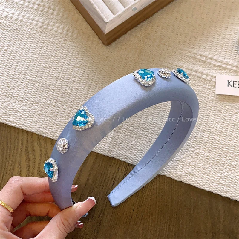 Wholesale Colorful Love Rhinestone Sponge Headband