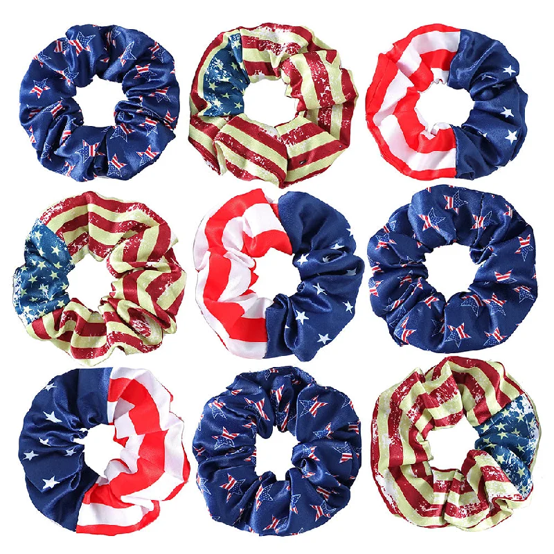 Wholesale American Flag Cloth Hair Scrunchies