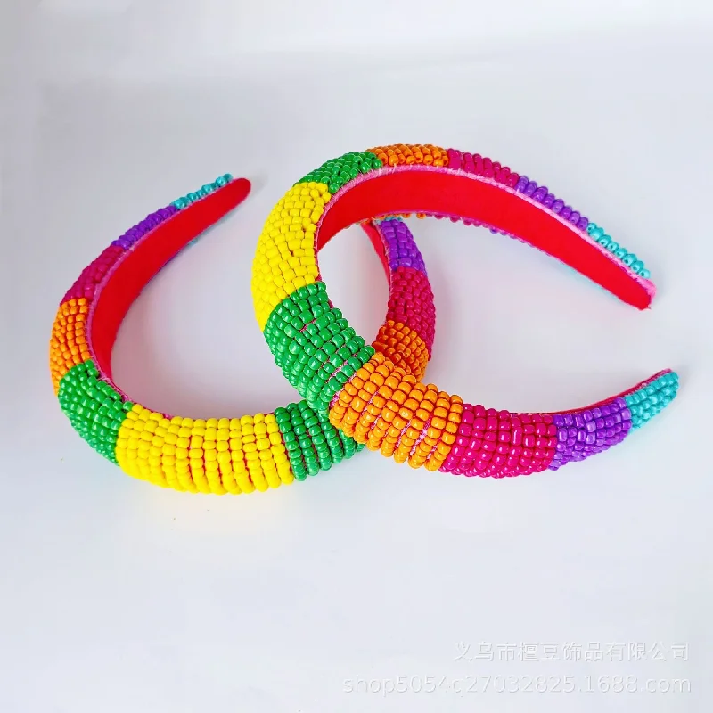 Wholesale Colored Rice Ball Sponge Wide Edge Hair Hoops