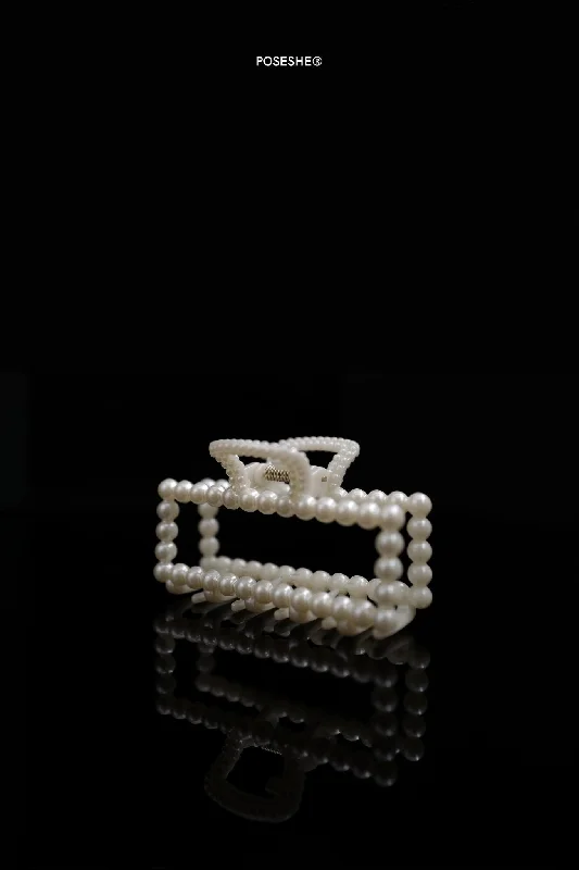 Pearl Hair Claw Clip, Square