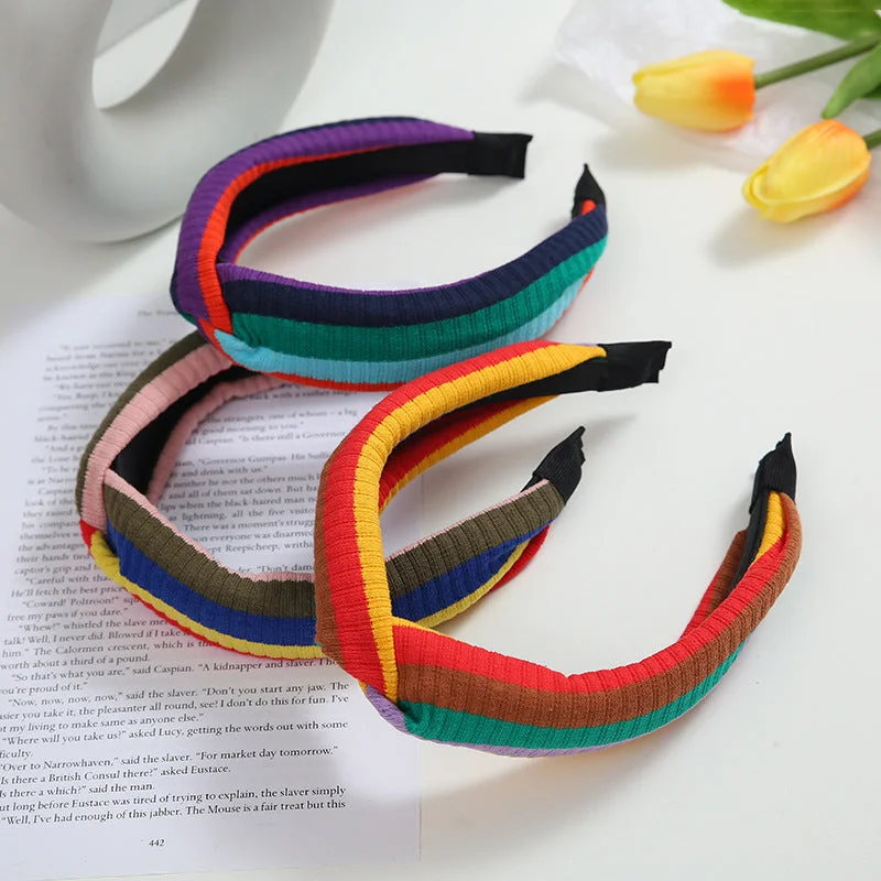 Wholesale Colorful Cross-knotted Wide-brimmed Headbands