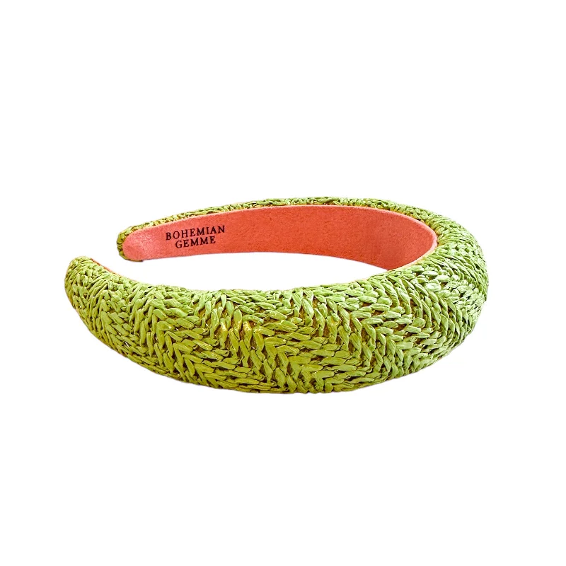 Slim Green Raffia Headband