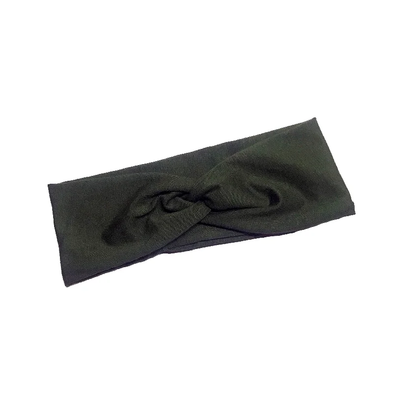 Olive Green solid Knotted Headband