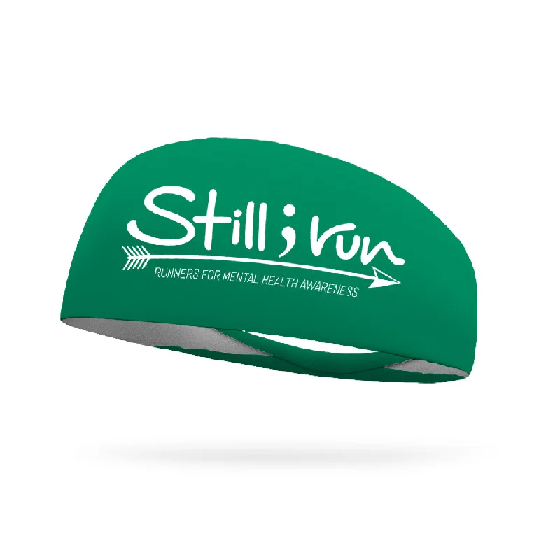 Still I Run Foundation Wicking Headband (White Logo)