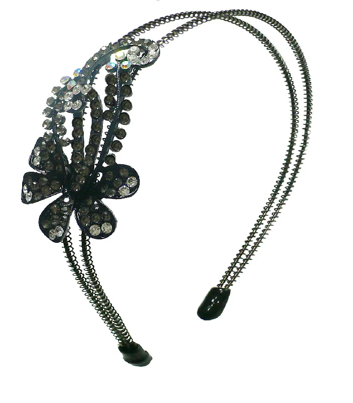 Crystal Flower Headband Resilient Metal Wire Hairbands U86121-0057