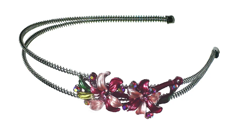 Crystal Flower Headband Resilient Metal Hair band YY86801-1