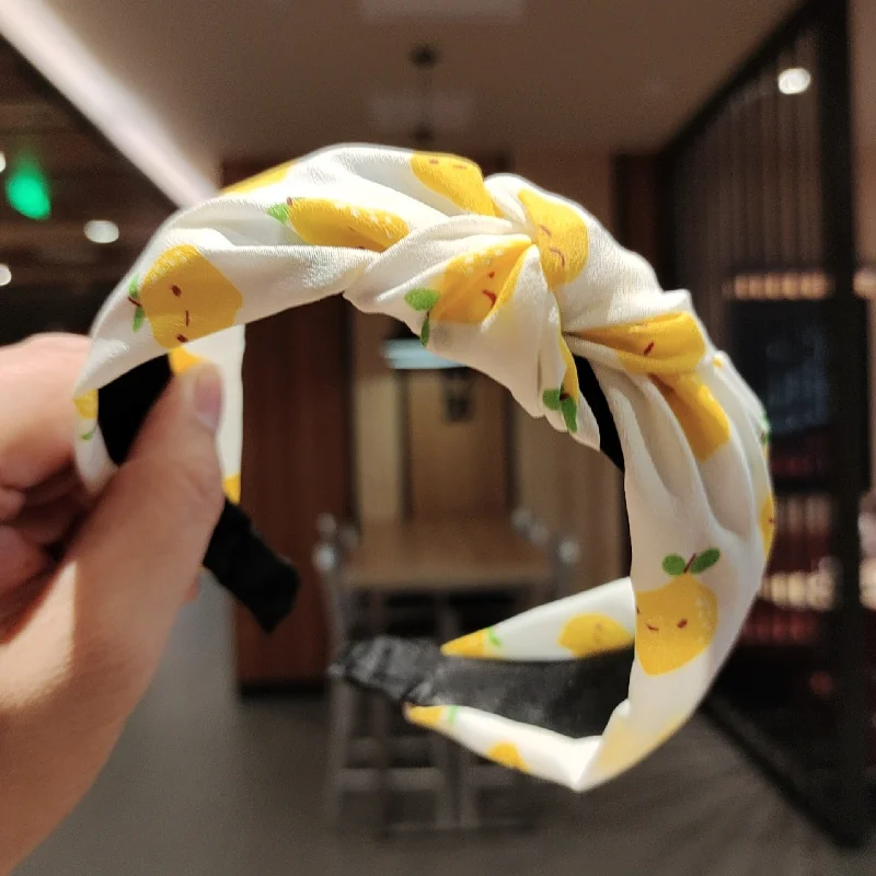 Wholesale Fabric Wide Brim Lemon Headband