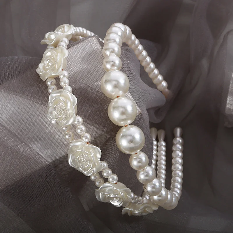 Wholesale Flower Pearl Hair Hoops