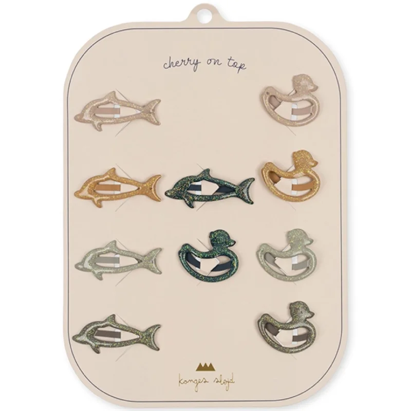 Konges Sløjd Hair Clips Junior Mix 10-pack Animal