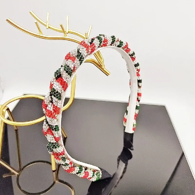 Wholesale Christmas Rhinestone Braided Headband