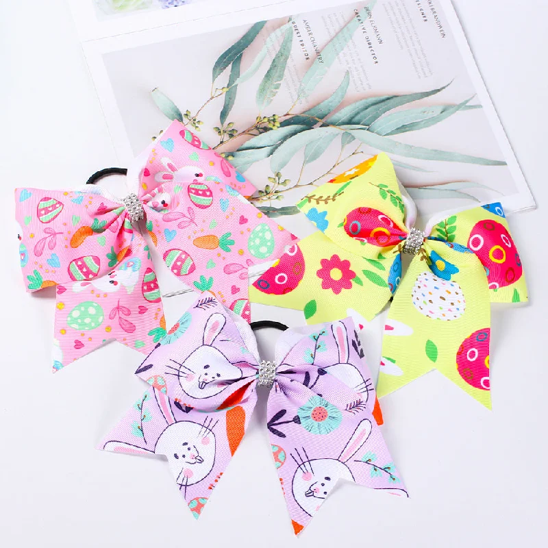 Wholesale Easter Kids Bows Cloth Hair Scrunchies