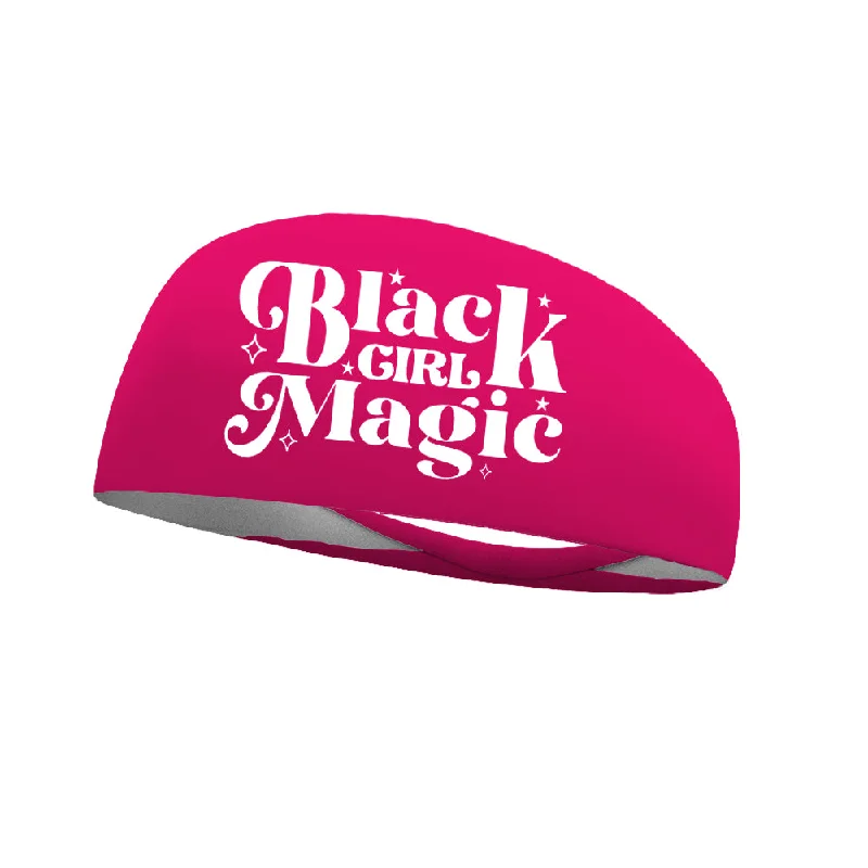 Black Girl Magic Wicking Headband - White Text