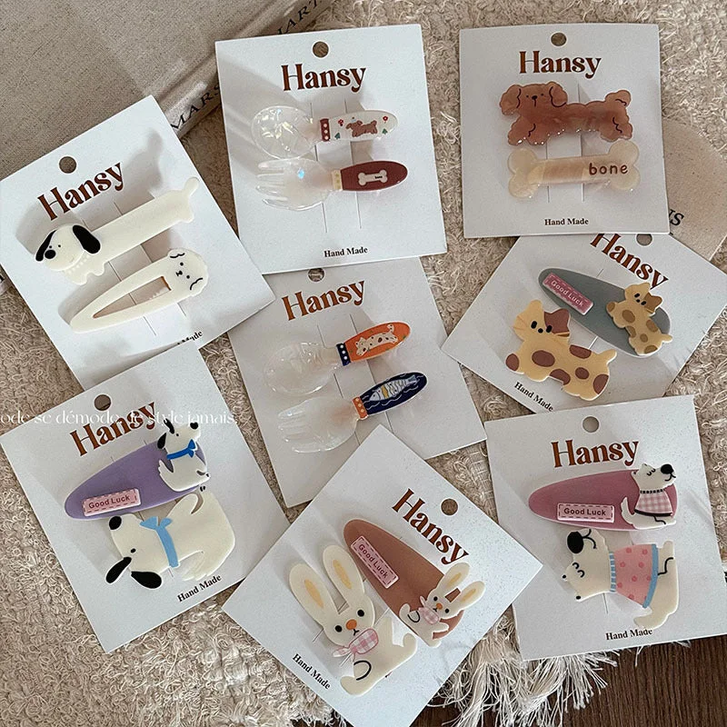 Wholesale 2-pack Cartoon Cute Plastic Hair Clips JDC-HC-Qianq014