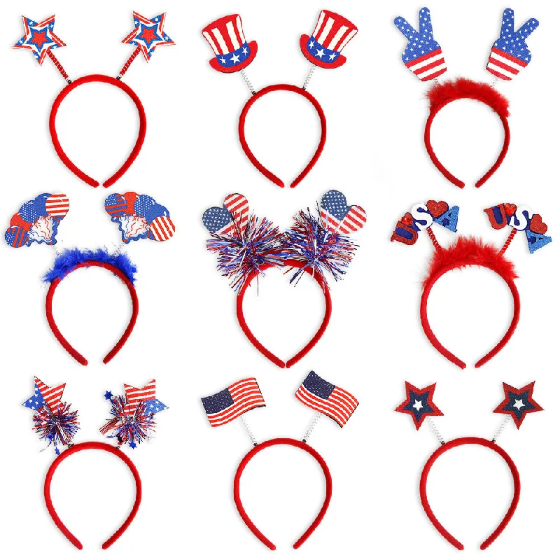 Wholesale Independence Day Flag Plastic Headband