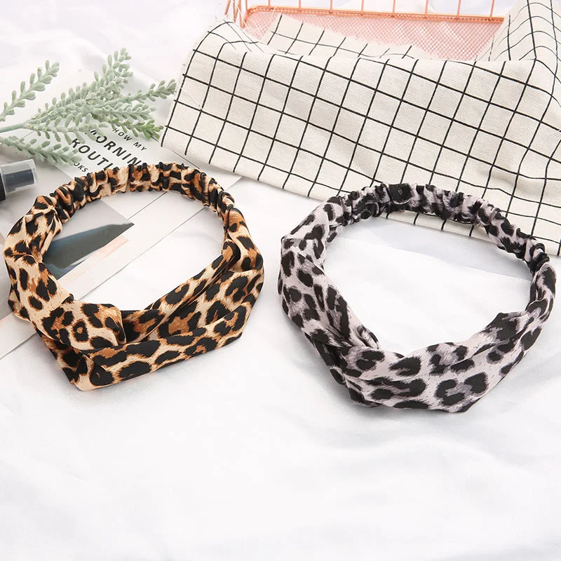 Wholesale Cotton Leopard Print Sports Yoga Headband