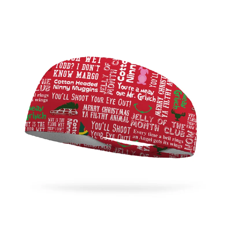 Christmas Movie Quotes Wicking Performance Headband