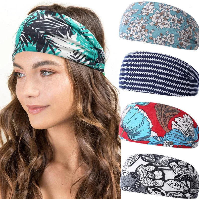 Wholesale Wide Bandana Sports Print Fabric Headband