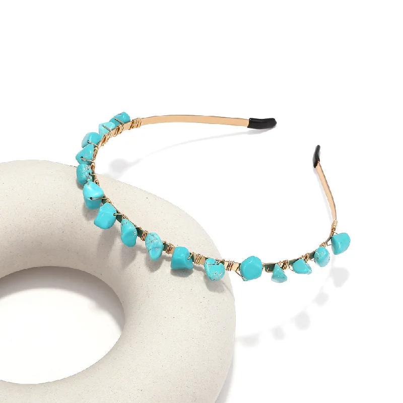 Wholesale Bohemian Western Style Hand Wrapped Turquoise Headband