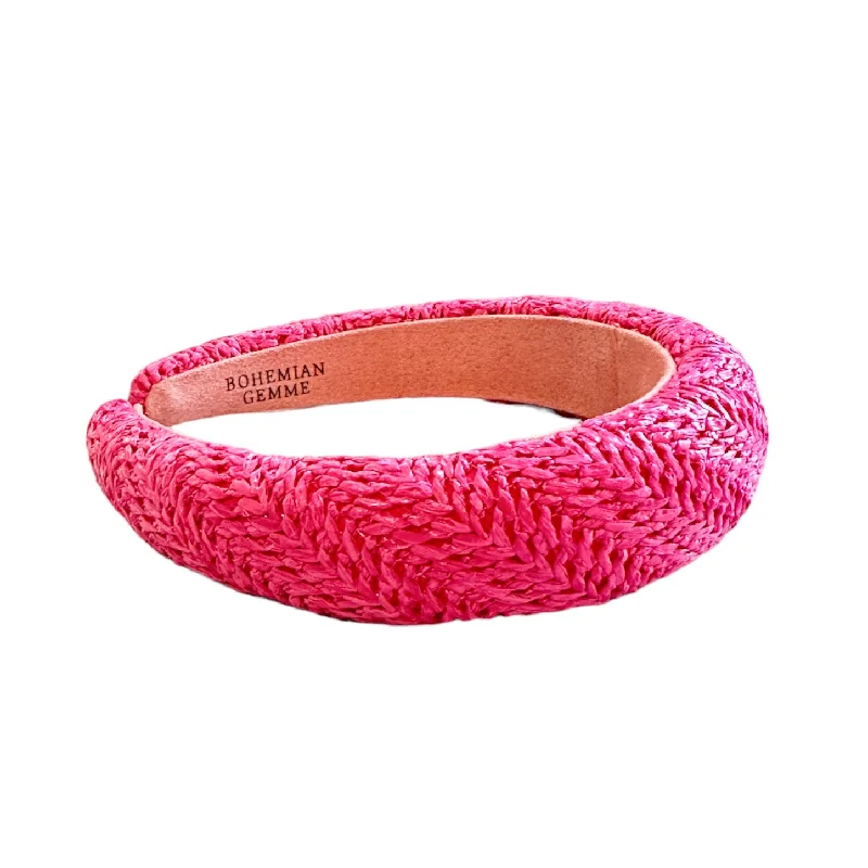 Slim Pink Raffia Headband