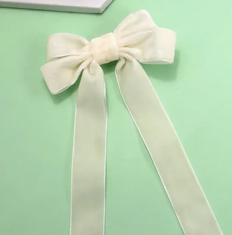 Ivory Velvet Bow