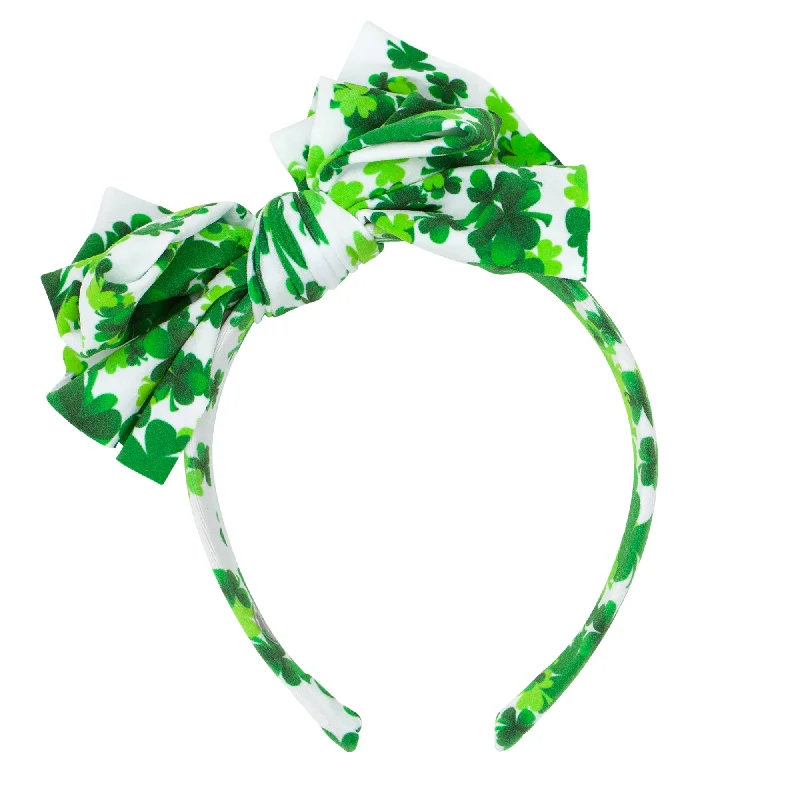 PRINTED FAB HARD HEADBAND: lucky clover