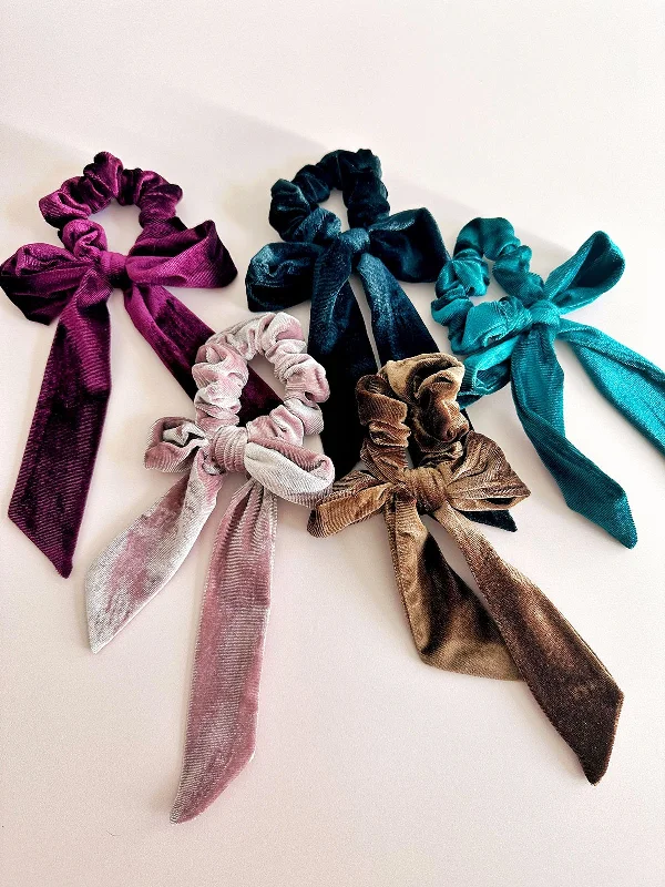 Velvet Bow Scrunchies