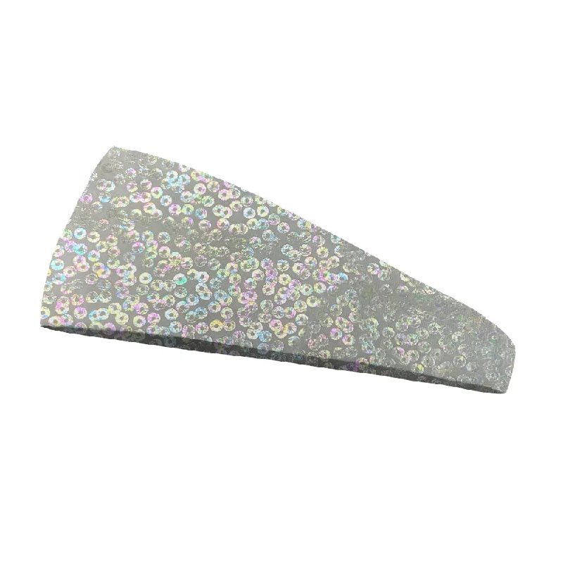 Fashion White Glimmer Shimmer Headband - 4" and 3" Tapered