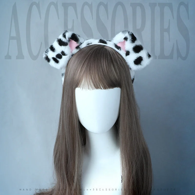 Wholesale Spotted Dog Ears Plush Headband