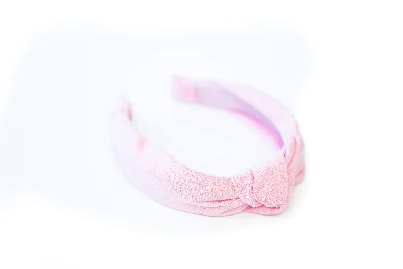 Pink Terry Knotted Headband