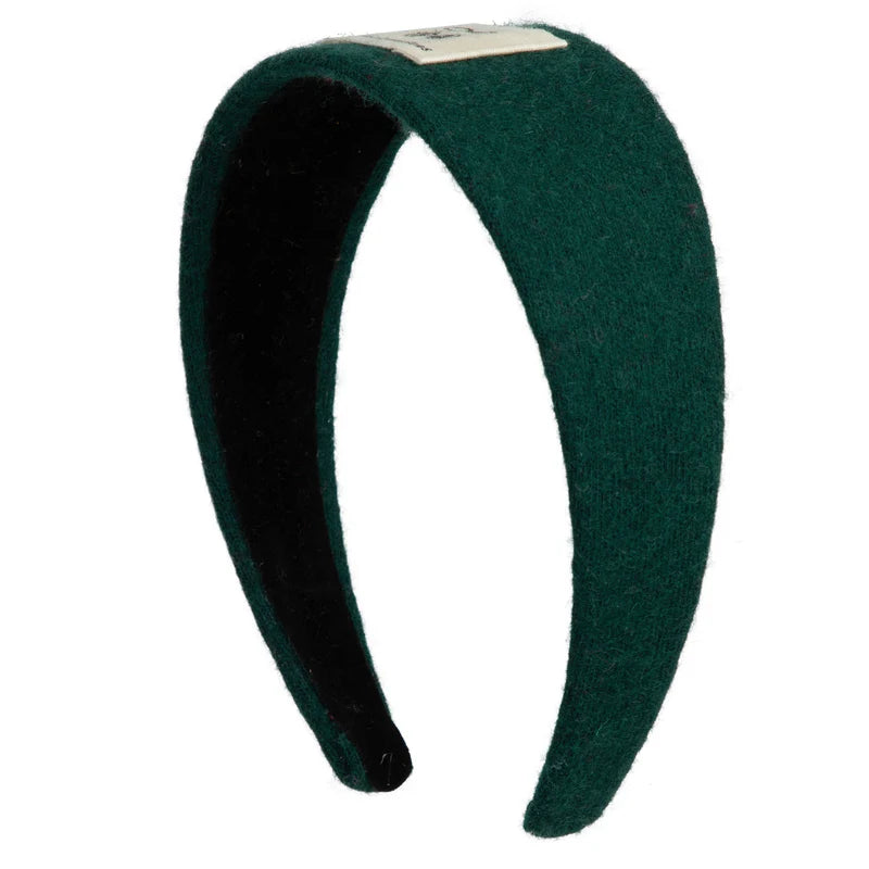 headband felted wide  - green