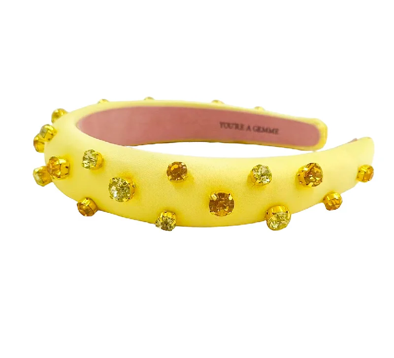 Yellow Embellished Slim Headband