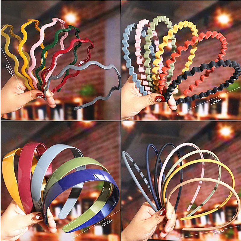 Wholesale Matte Wash Fine Teeth Solid Resin Headband