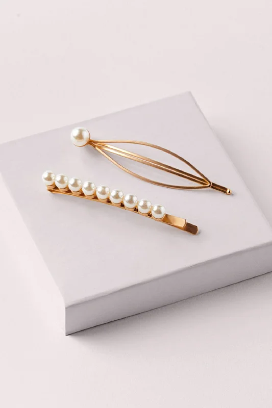 Jeweled Pearl Bobby Pins Set