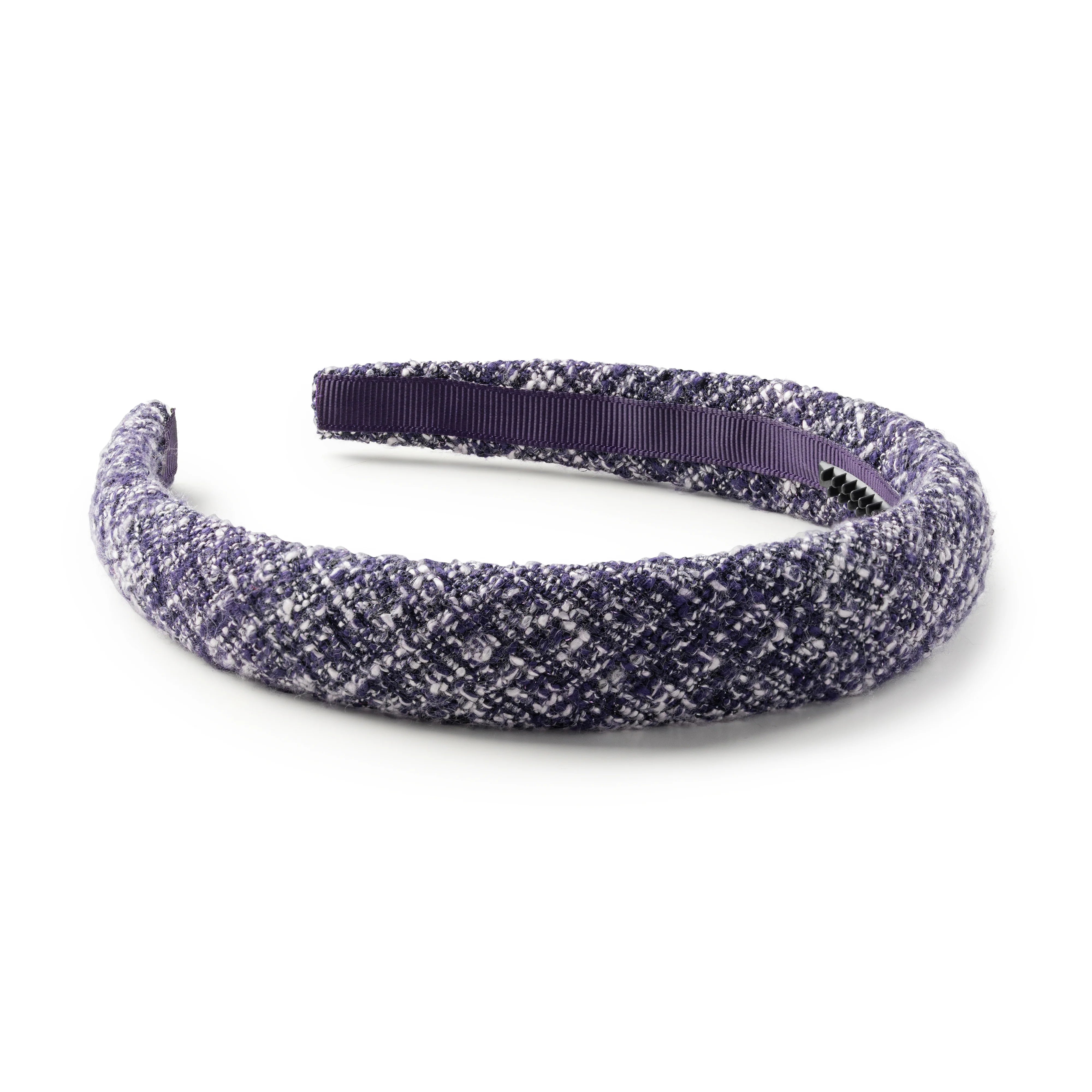 Halo Luxe Clara Tweed Padded Headband - Eggplant